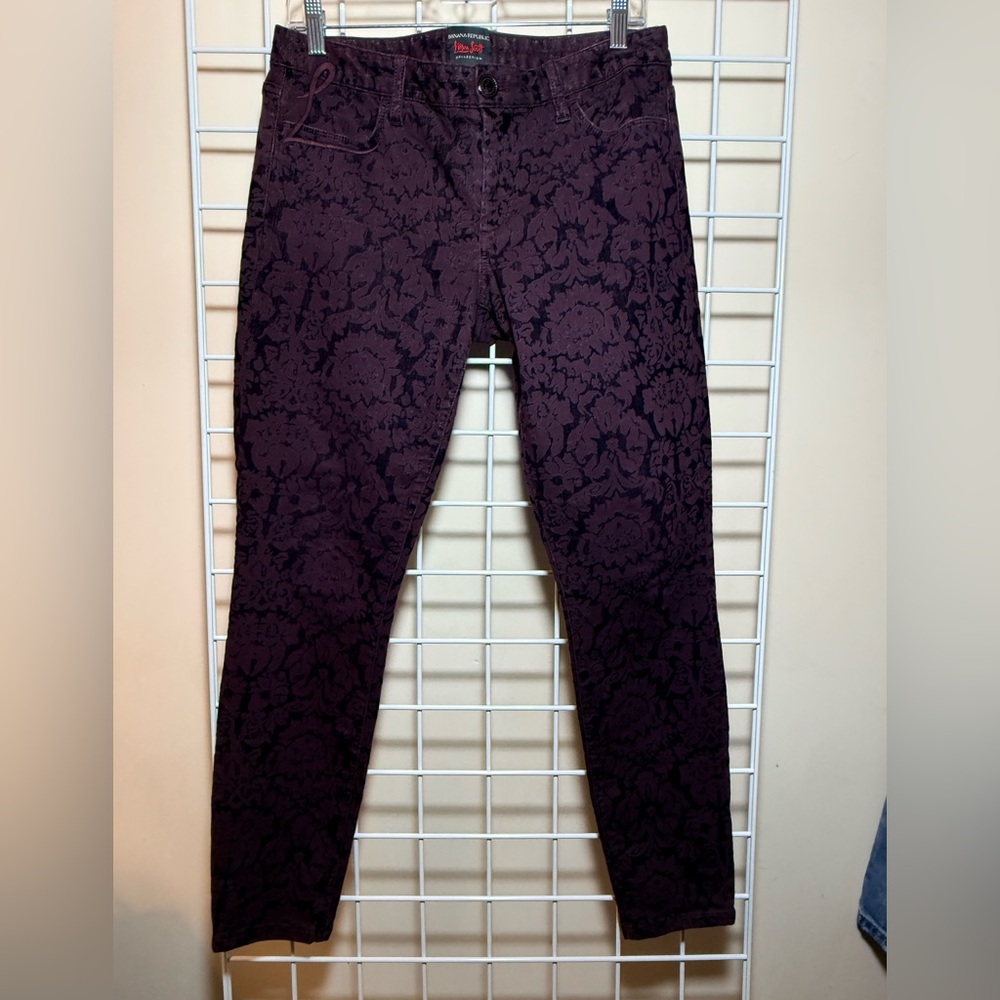 Banana Republic L'wren Scott Collection Jeans w/velvet burnout floral pattern